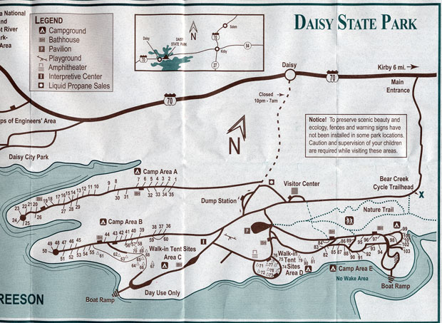 Daisy State Park Campground Map